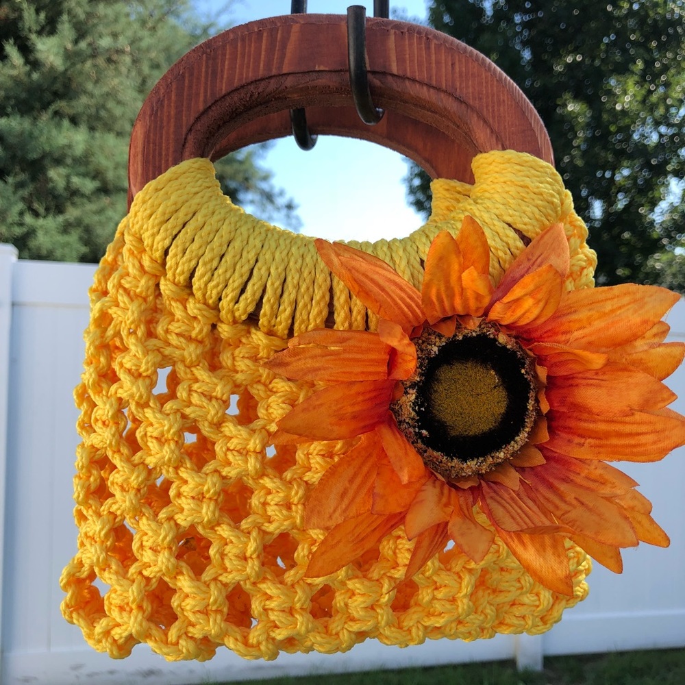 Handmade boho macrame purse